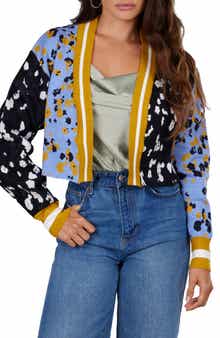 SAACHI Two-Tone Floral Cardigan