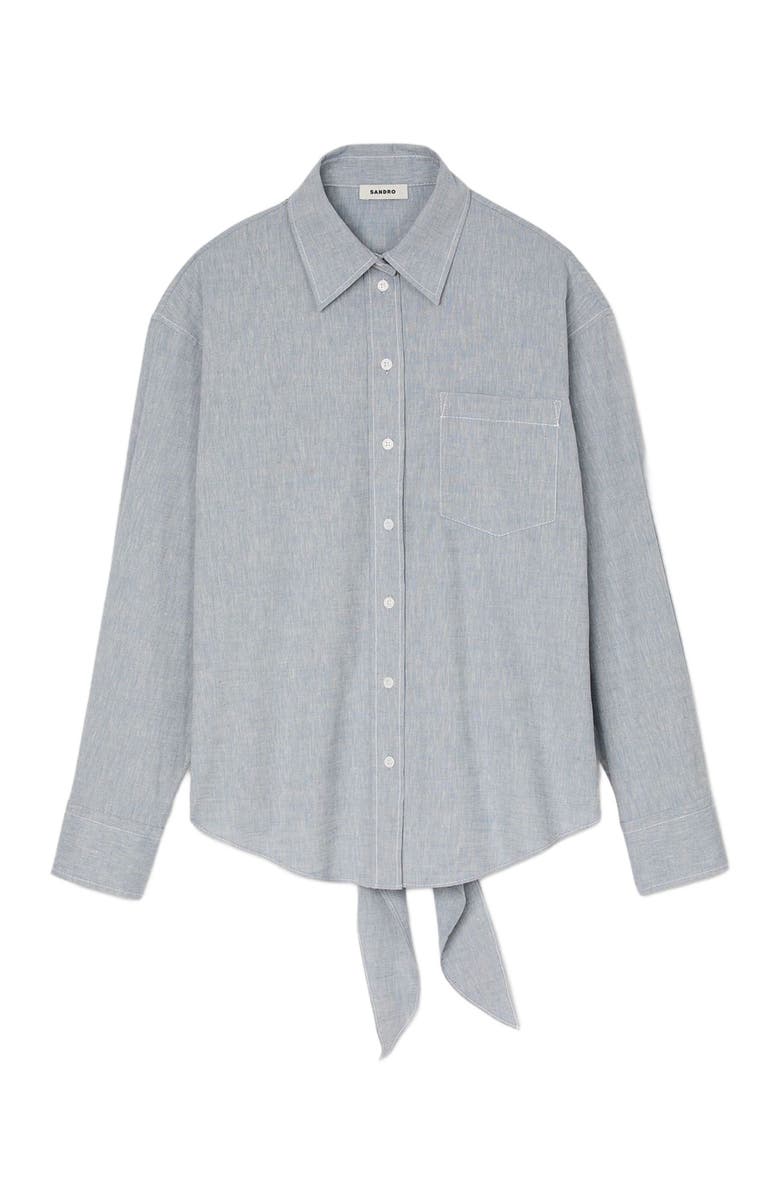 SANDRO Long tie-back shirt, Alternate, color,