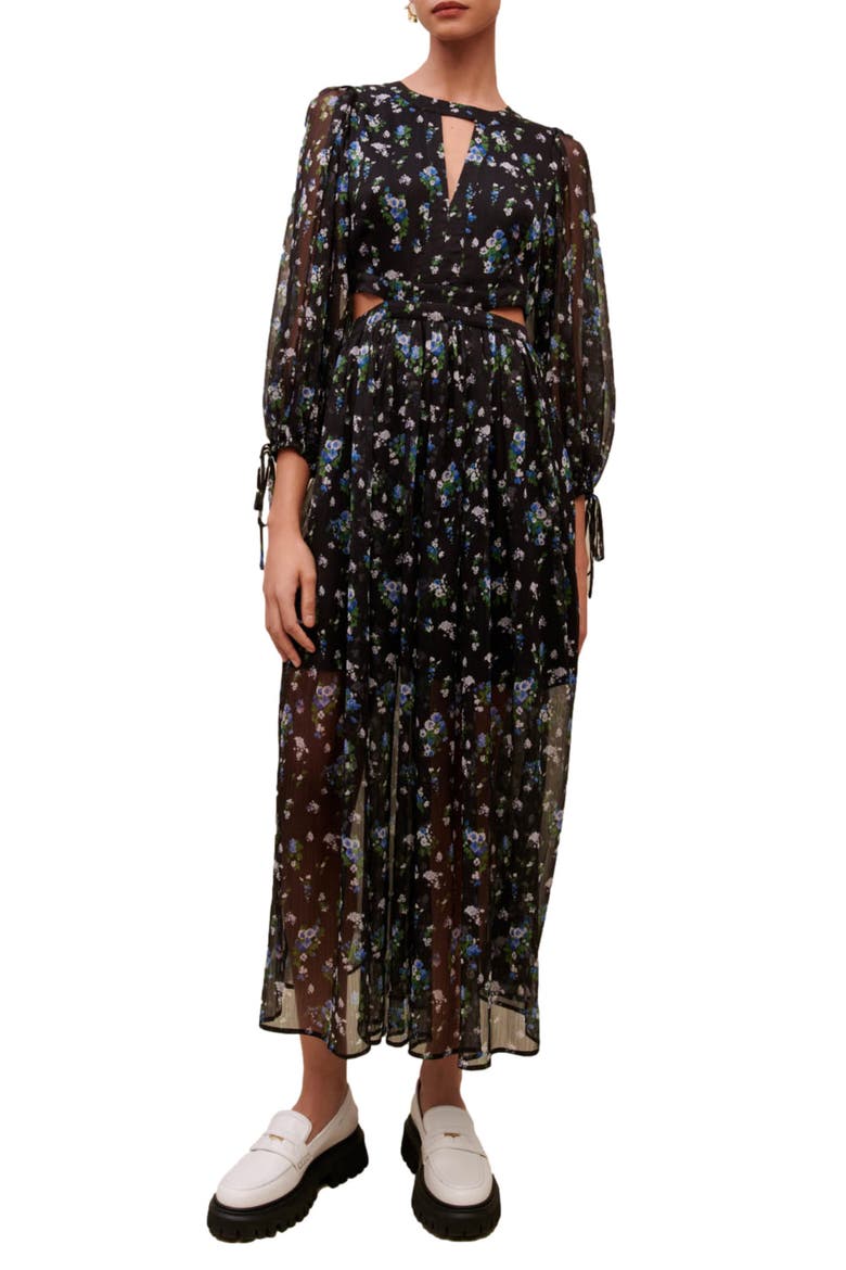 Risof Floral Cutout Dress, Main, color, BLUE BOUQUET