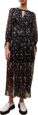 maje Risof Floral Cutout Dress