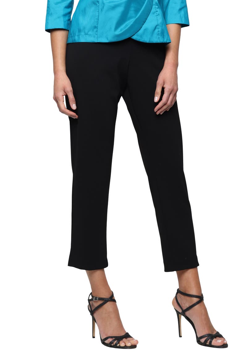 Stretch Crepe Slim Fit Pants, Main, color, BLACK