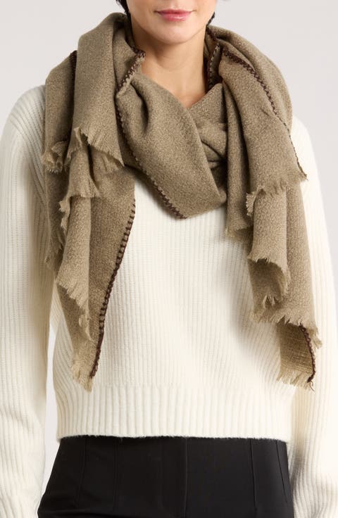 Whipstitch Basketweave Knit Scarf