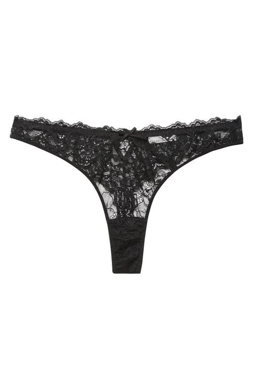 Fleur Du Mal Bianca Lace Thong In Black