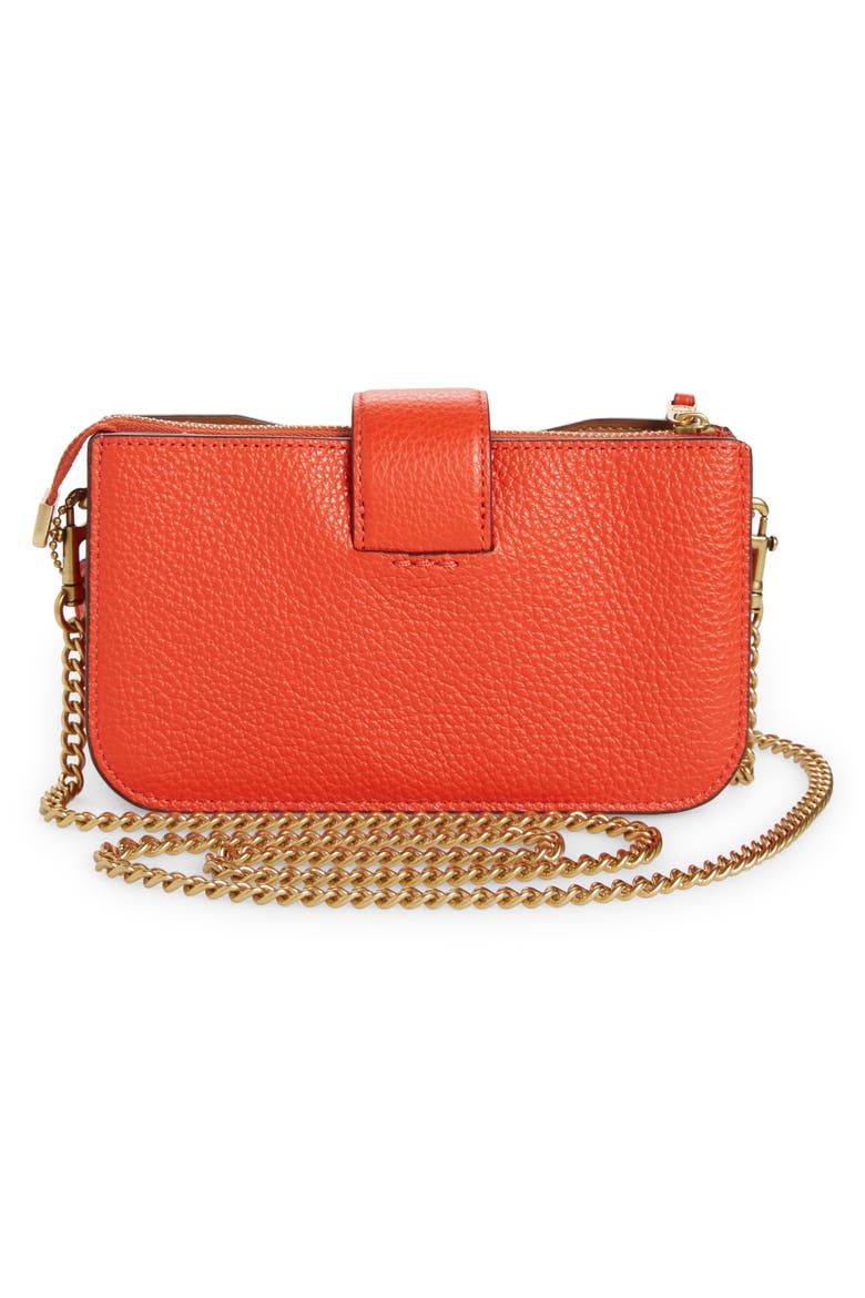Pebbled Leather Crossbody Bag (Nordstrom Exclusive), Alternate, color, RED ORANGE