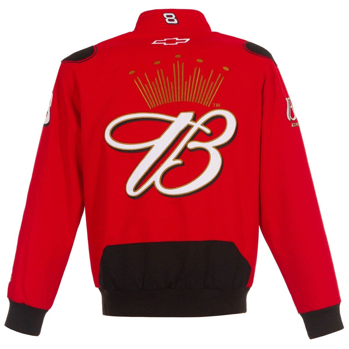 Men's JH Design Red Dale Earnhardt Jr. Budweiser Full-Snap Twill Jacket - image 2