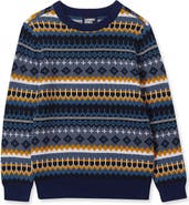 Lands' End Boys Intarsia Holiday Crewneck