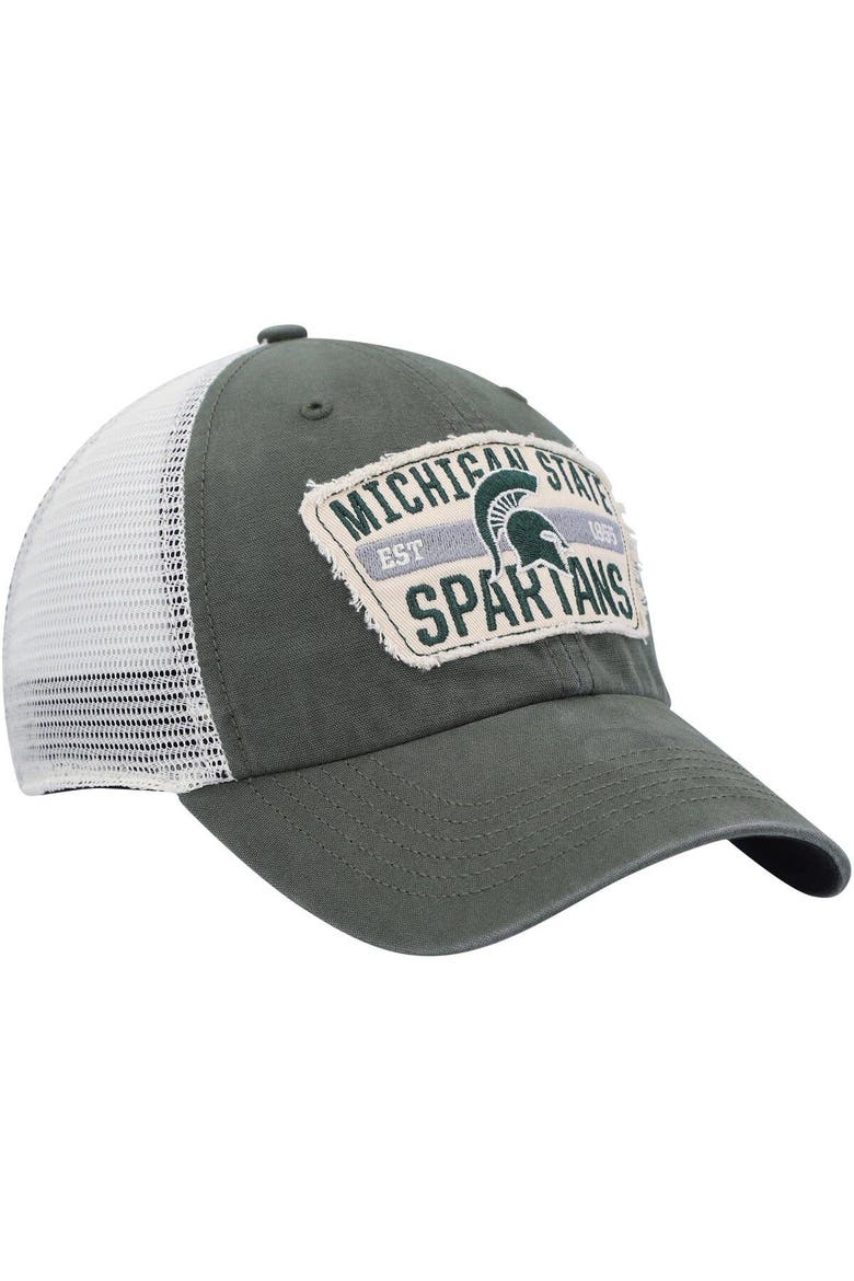 Men's '47 Green Michigan State Spartans Crawford Clean Up Trucker Snapback Hat, Alternate, color, Green