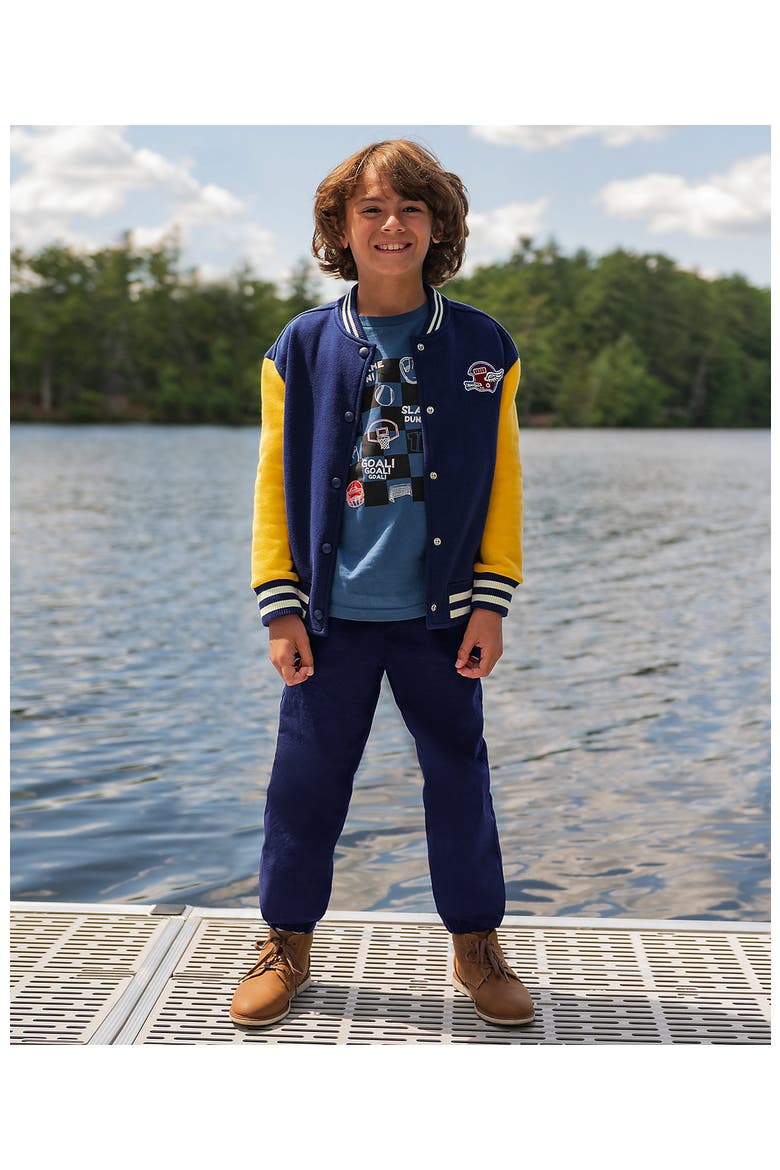 Boys Husky Iron Knee Pull On Pants, Main, color, Navy