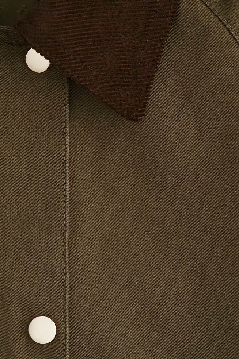 Jacket With Corduroy Collar, Alternate, color, Dark khaki green
