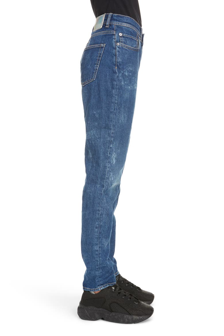 Melk Creased High Waist Slim Crop Jeans, Alternate, color, DARK BLUE