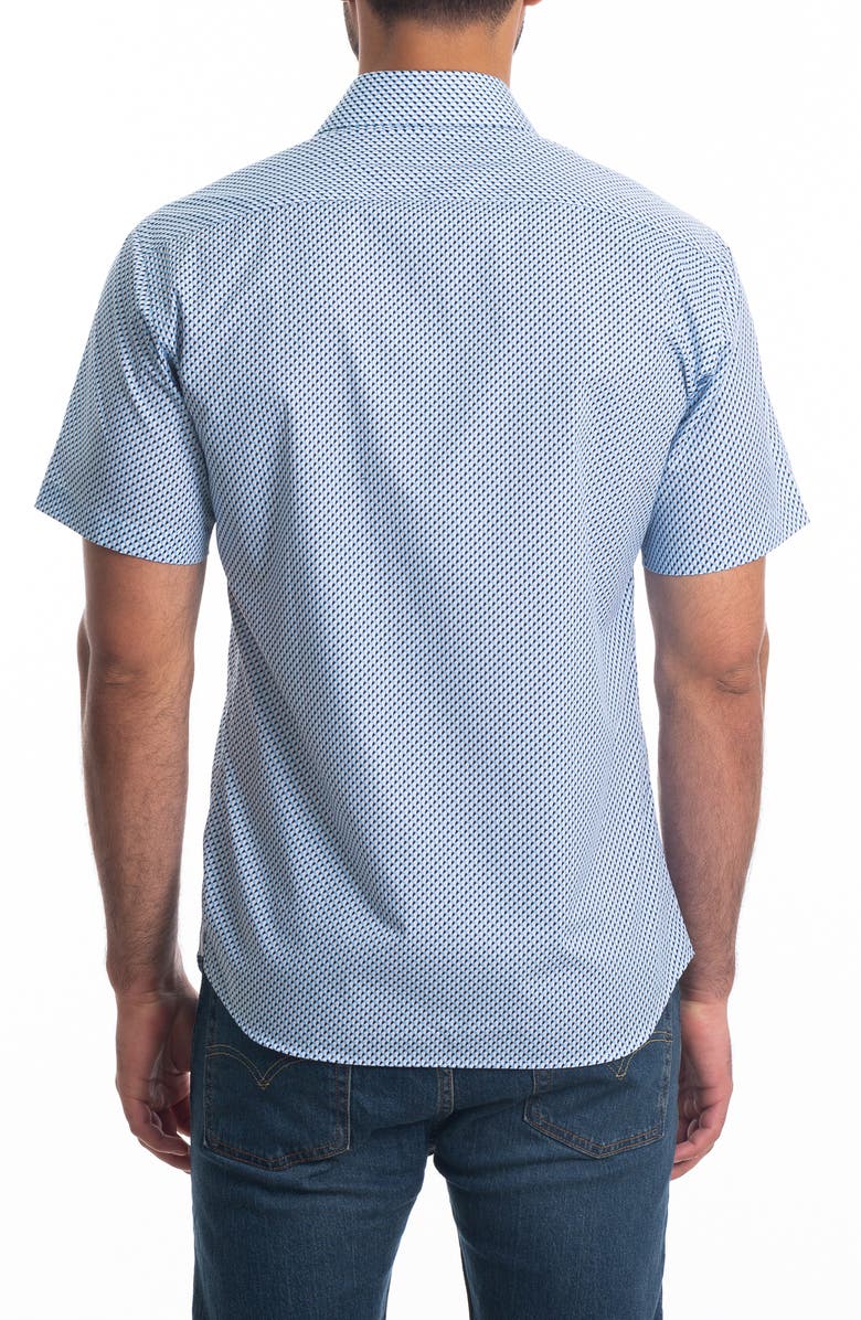 Jared Lang Trim Fit Short Sleeve Cotton Button-Up Shirt, Alternate, color,