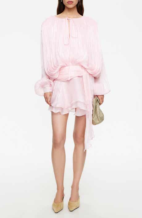 Elements Pleated Long Sleeve Minidress