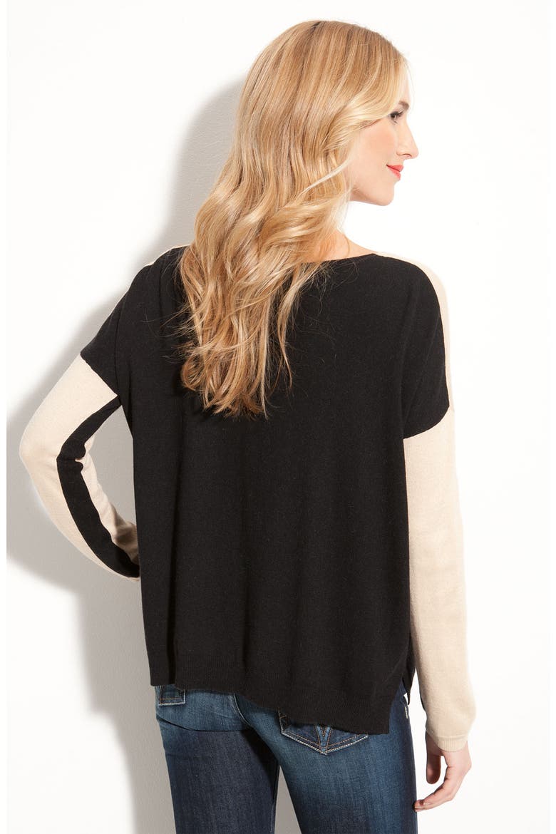 Dolman Sleeve Colorblock Sweater, Alternate, color, NATURAL / BLACK