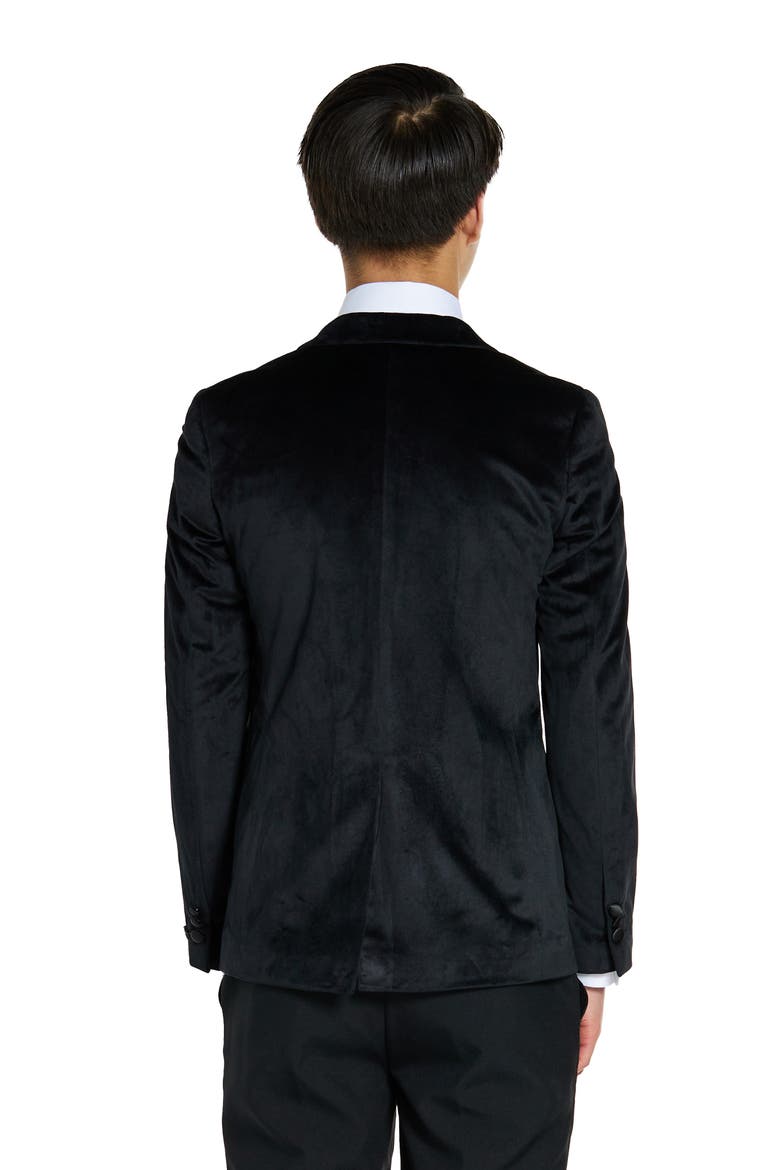 Kids' Velvet Dinner Jacket, Alternate, color, BLACK