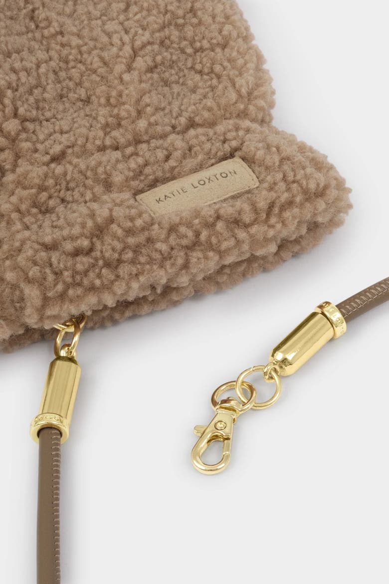 Teddy Mittens with Cord in Tan, Alternate, color, Tan