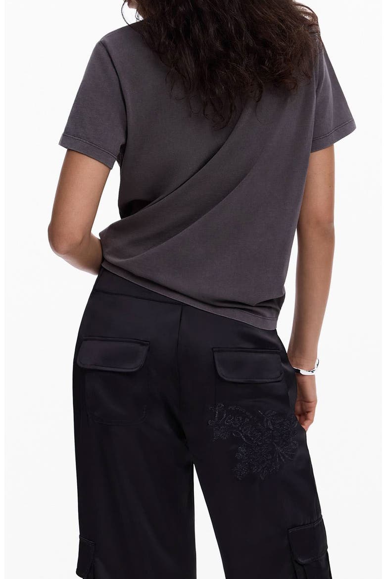 Embellished Cotton Graphic T-Shirt, Alternate, color, DARK GREY