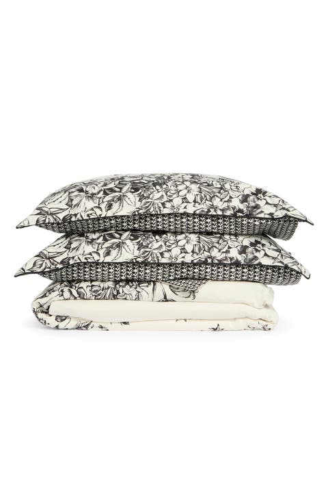 Elegance Floral Reversible Duvet Cover & Sham Set