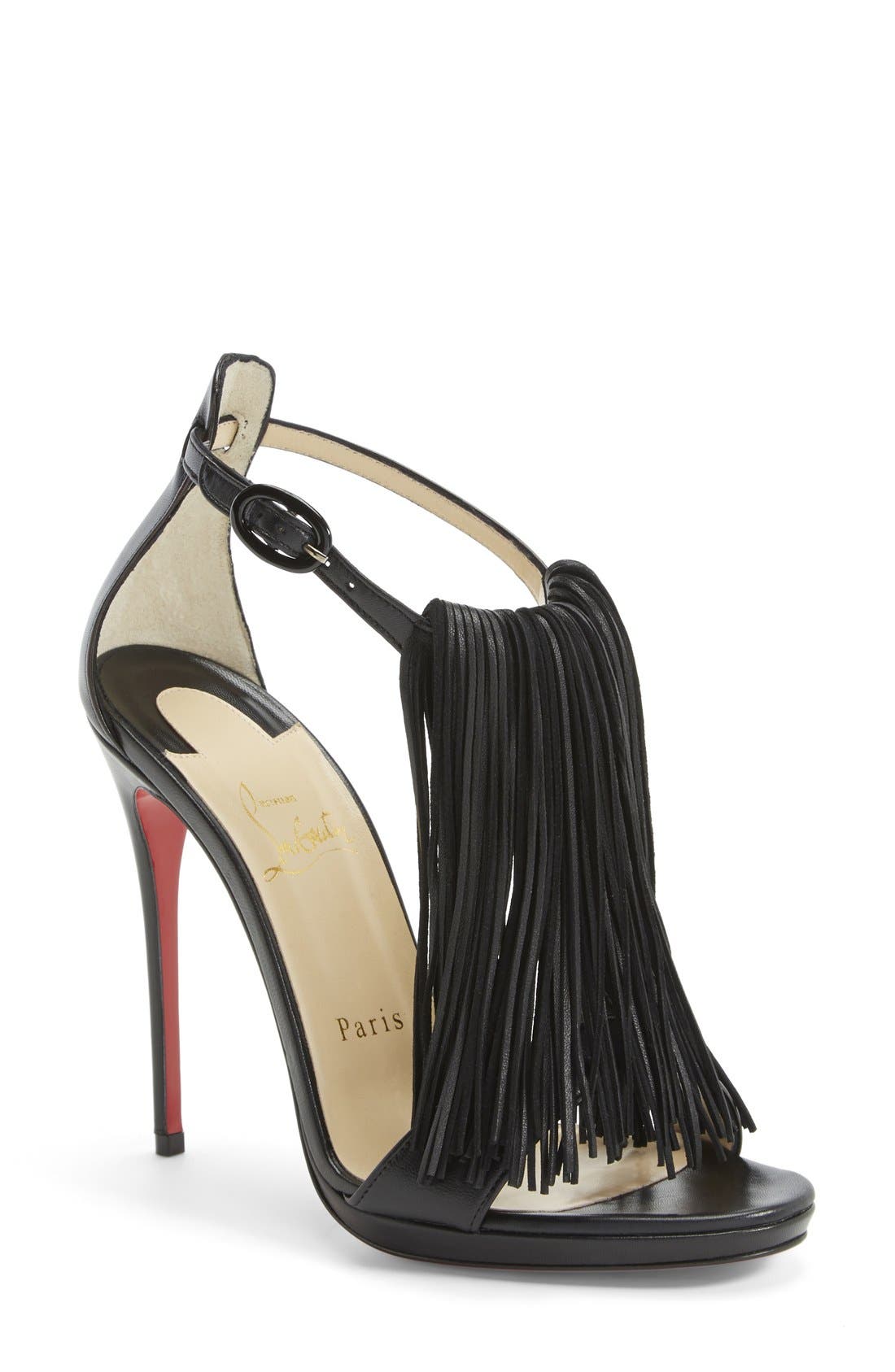 'Casanovella' Sandal, Main, color, BLACK LEATHER