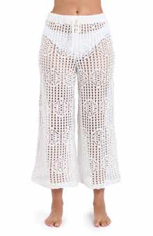 La Blanca Waverly Open Stitch Cotton Crop Cover-Up Pants