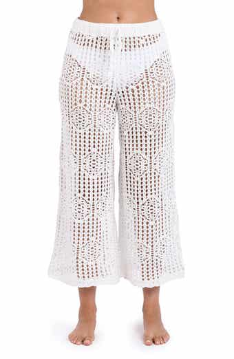 La Blanca Waverly Open Stitch Cotton Crop Cover-Up Pants