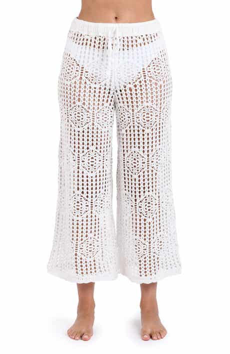 La Blanca Waverly Open Stitch Cotton Crop Cover-Up Pants