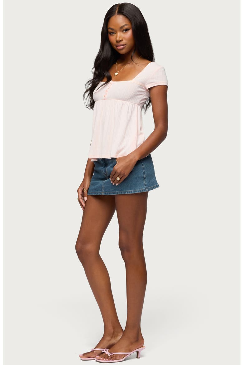 Bette Pointelle Babydoll Top, Alternate, color, LIGHT-PINK