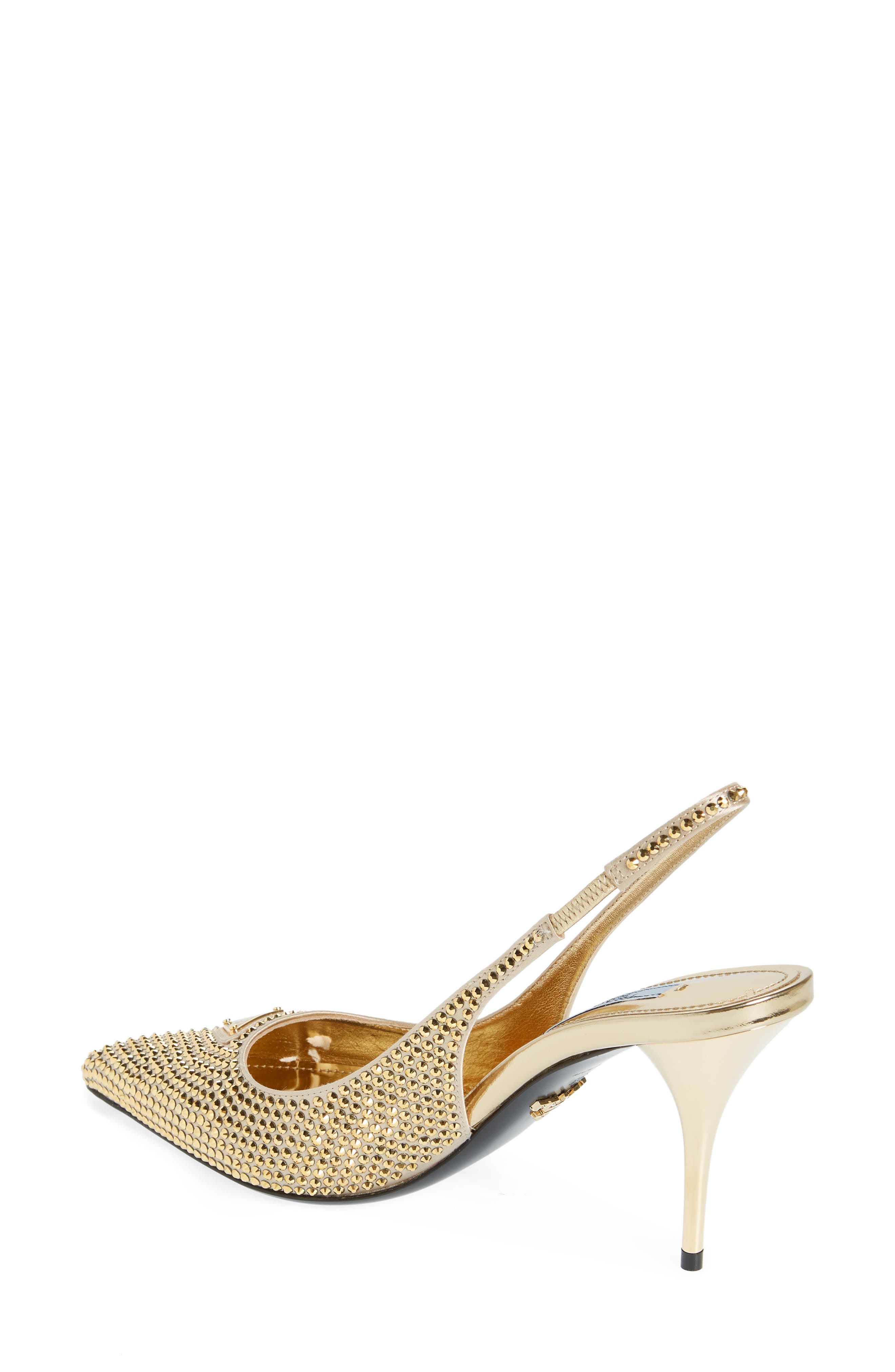 Prada Crystal Bling Slingback Pump, Alternate, color, 