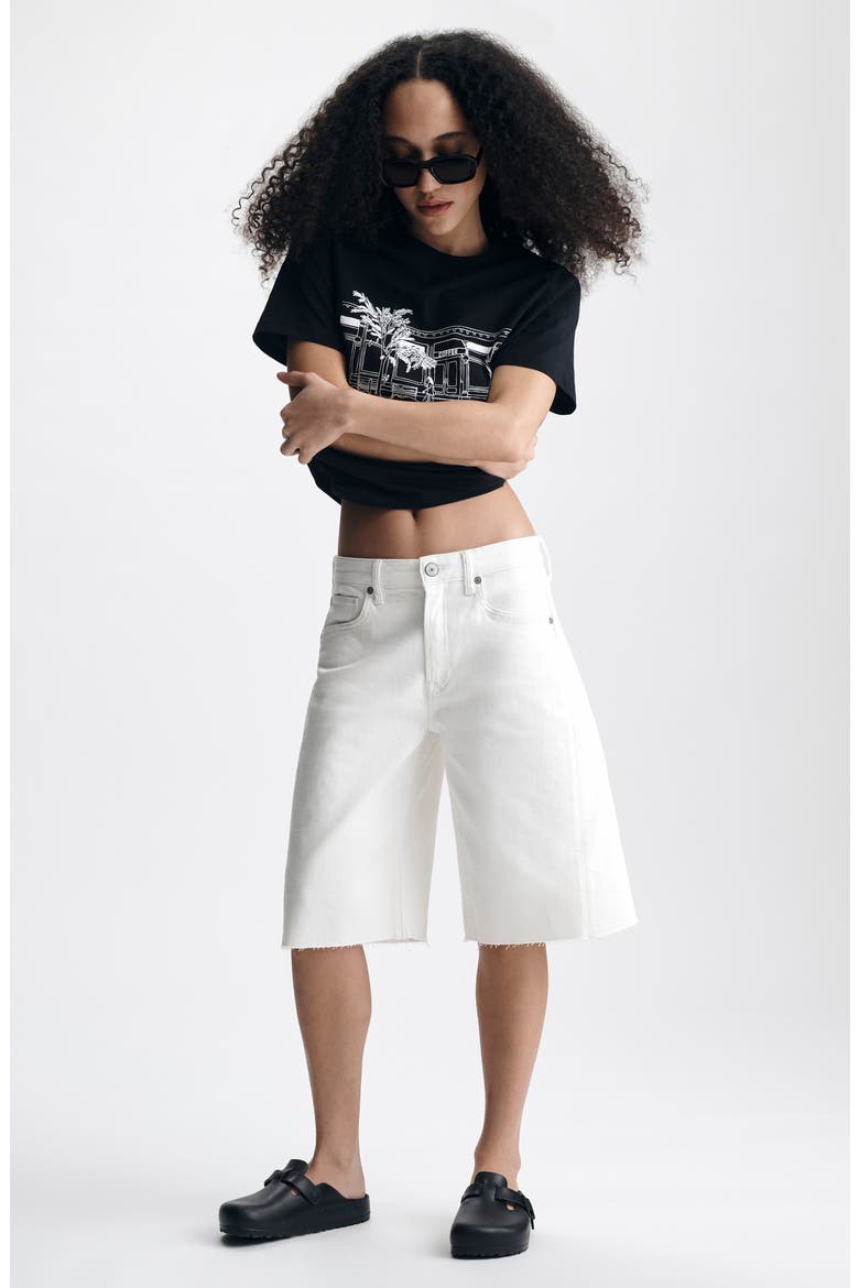 Denim Barrel Shorts, Alternate, color, OFF WHITE EVERYDAY D