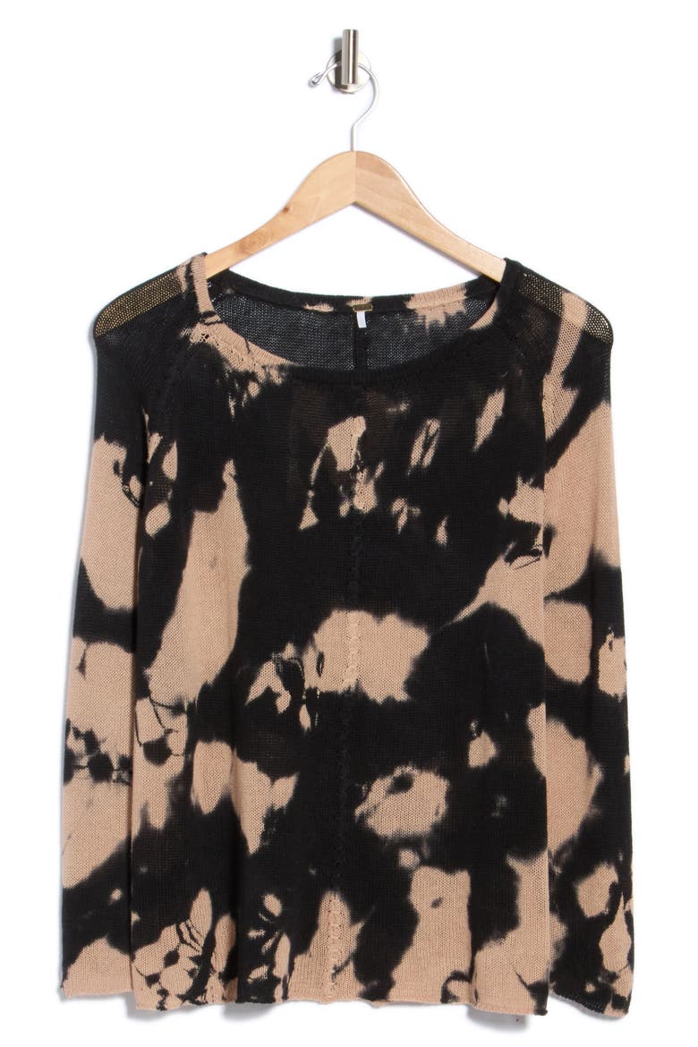 Willow Tie Dye Linen & Cotton Sweater, Alternate, color, CHAMPAGNE UNIVERSE WASH