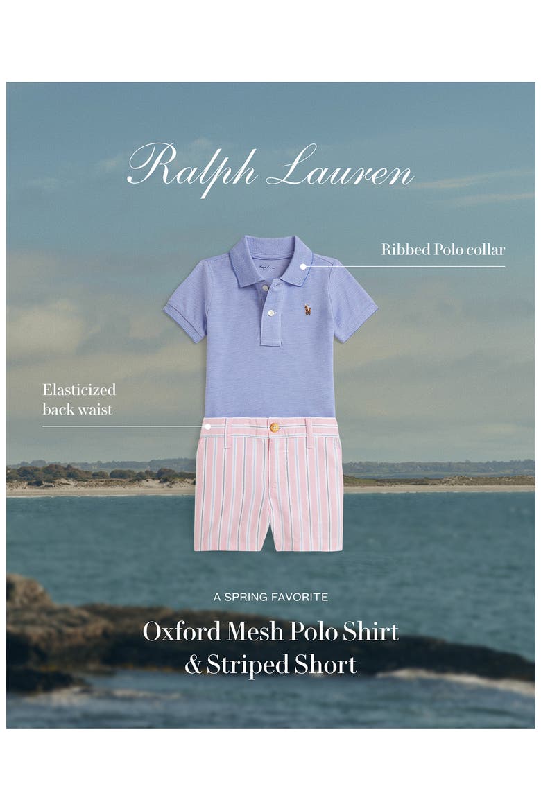 Oxford Mesh Button-Up Shirt & Shorts Set, Alternate, color, HARBOR ISLAND BLUE