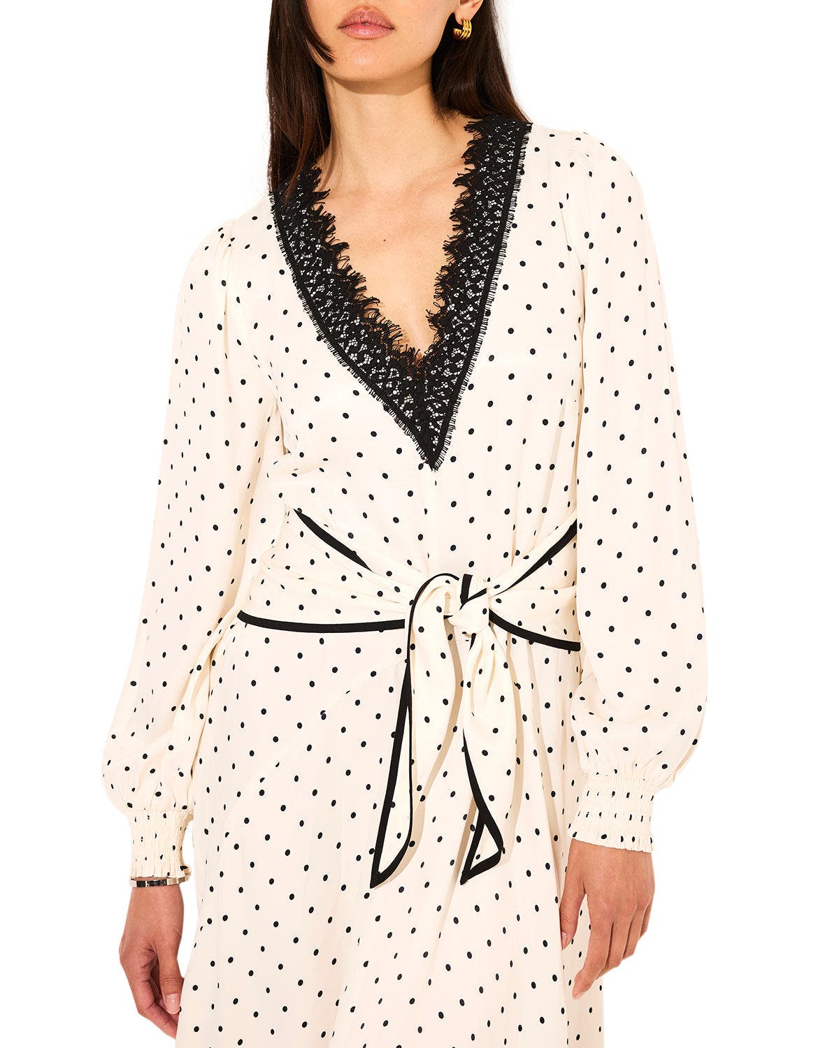 Polka Dot Tie Maxi Dress - image 2