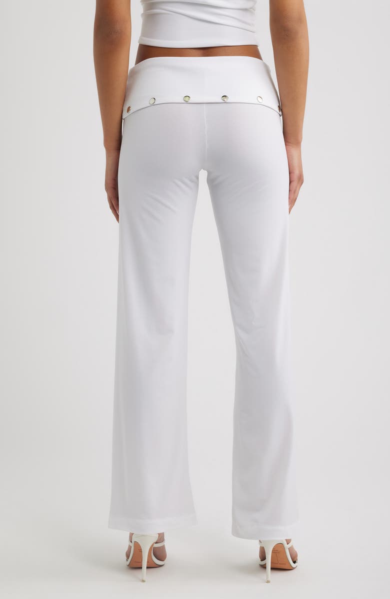 Bella Venice Liza Stud Detail Knit Pants, Alternate, color, White