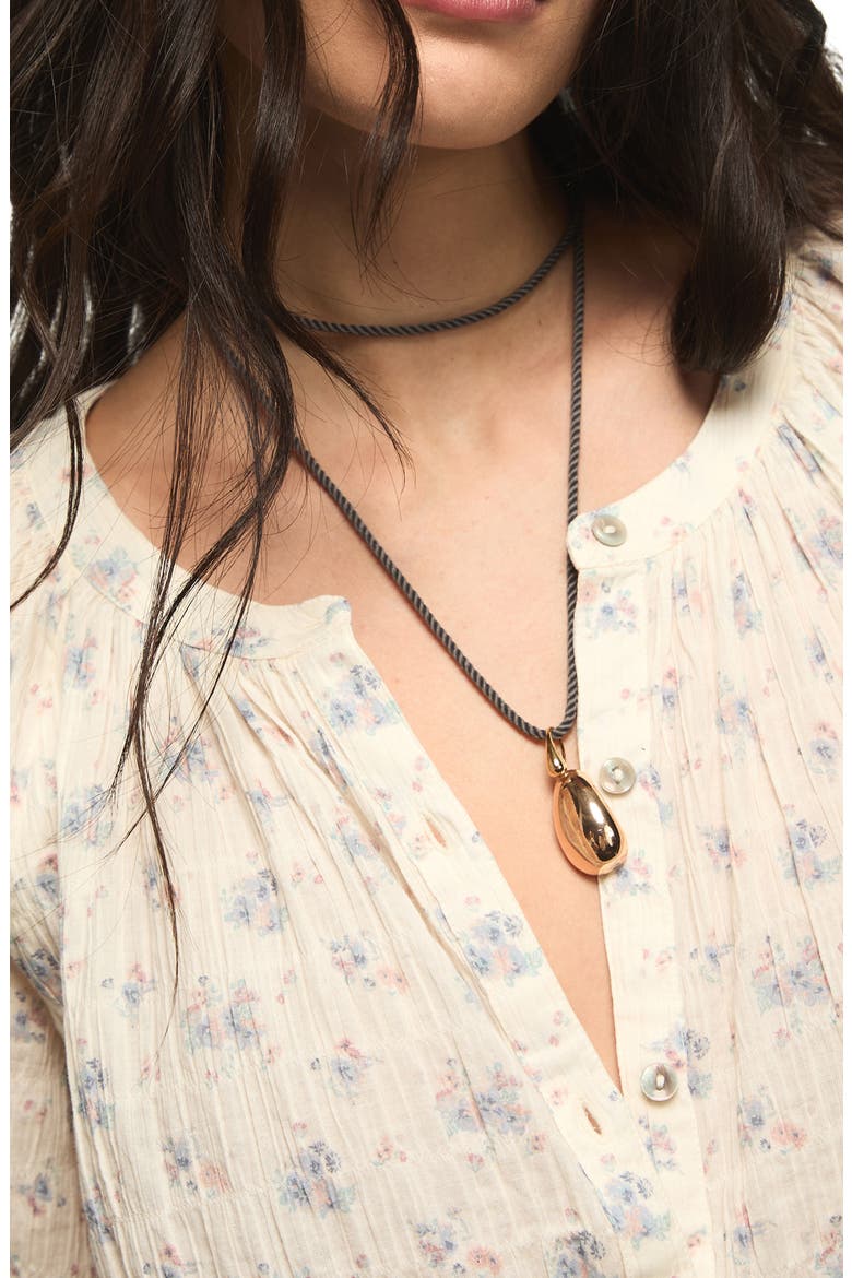 Ditsy Floral Stretch Cotton Button-Up Top, Alternate, color, CREAM FLORAL