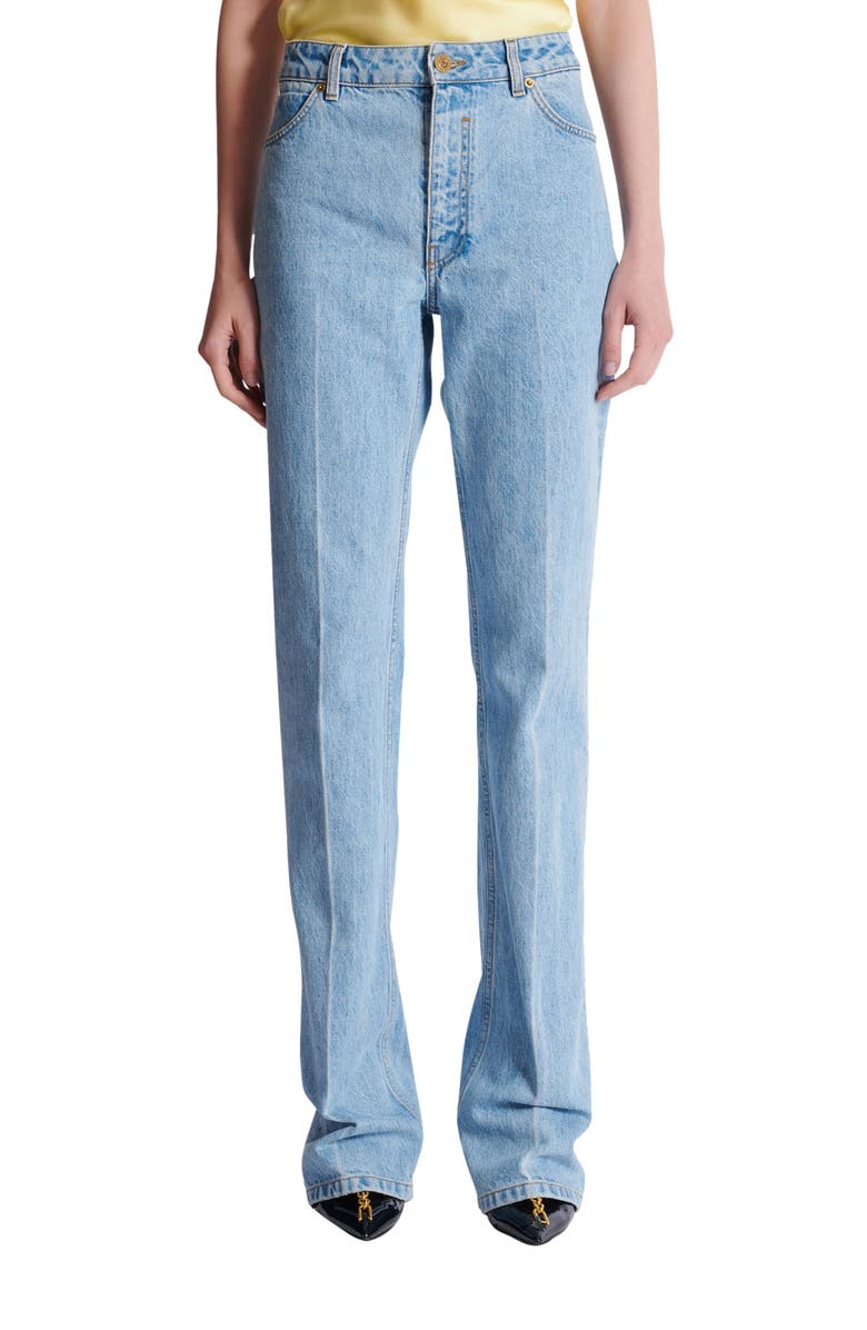 Balmain Denim high-waisted jeans, Alternate, color, Blue