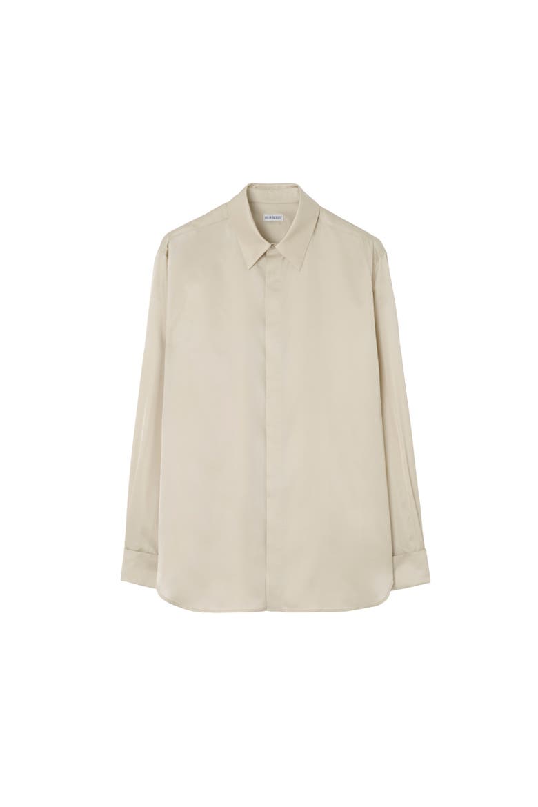 Relaxed Fit Silk Shirt, Alternate, color, Clam beige