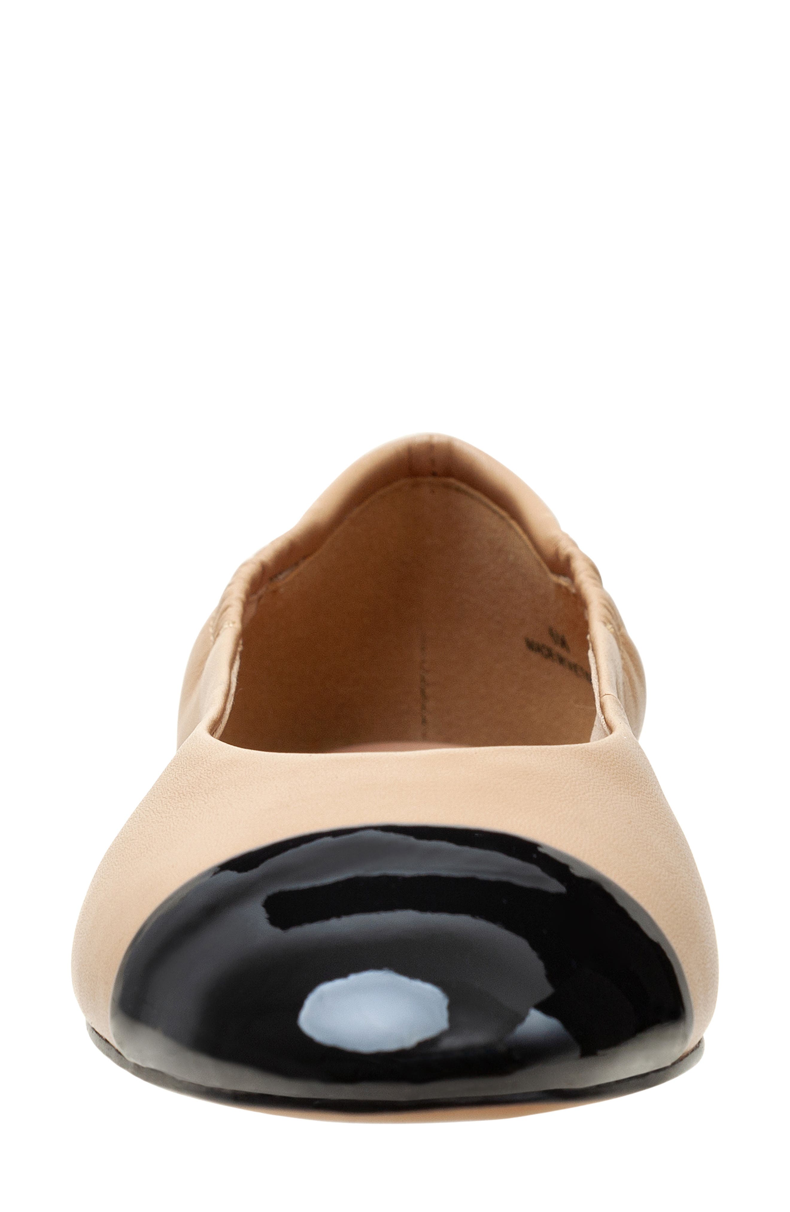 Nolan Cap Toe Ballet Flat, Alternate, color, DESERT/ BLACK