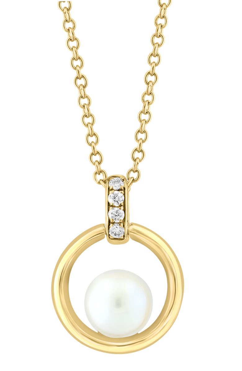 EFFY Diamond & Freshwater Pearl Pendant Necklace - 0.05ct., Alternate, color, 