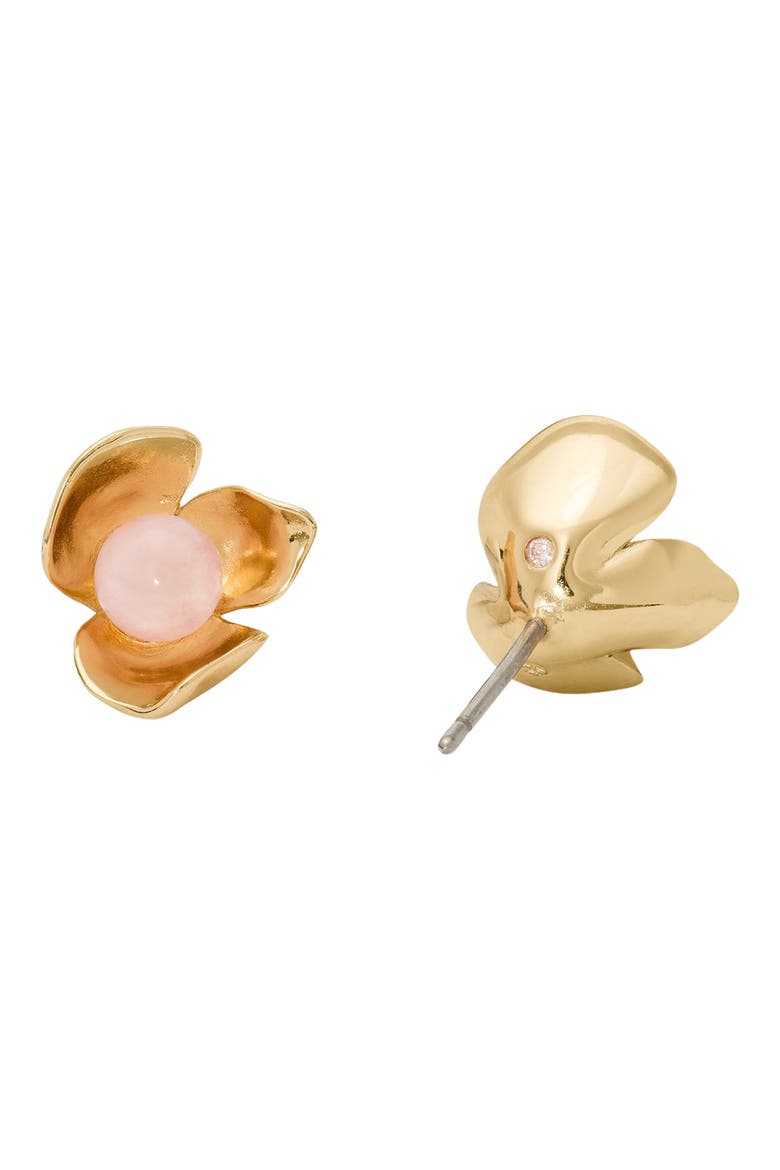 gilded garden stud earrings, Alternate, color, BLUSH