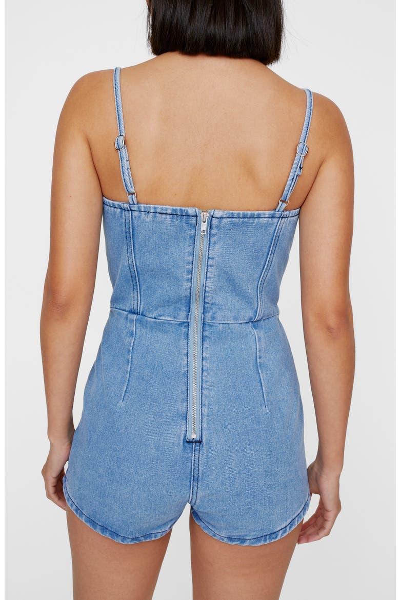 Heart Embellished Bustier Denim Romper, Alternate, color, AUTHENTIC MIDWASH