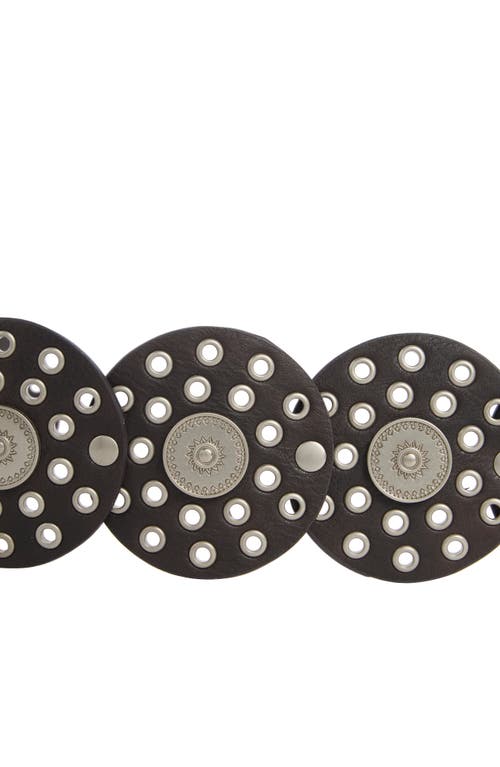 Vince Camuto Concho Grommet Disc Belt In Brown