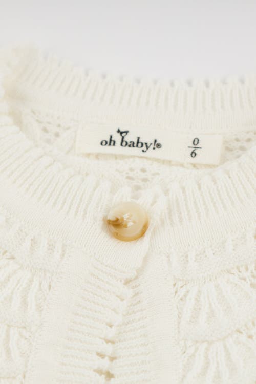Oh Baby ! Shell Stitch Juliet Pointelle Short Sleeve Cardigan