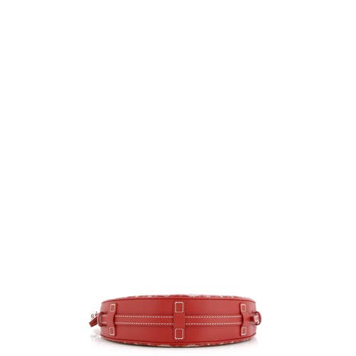 Pre-owned Goyard Goyard Hirondelle Shoulder Bag Coated Canvas And Leather In Red
