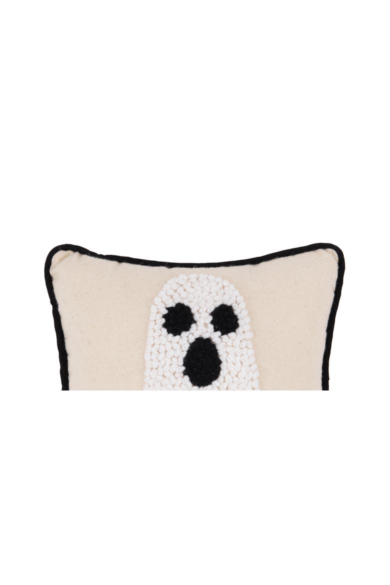 Halloween Ghost French Knot Small/Petite Accent Pillow, 8" x 8", Alternate, color, Beige