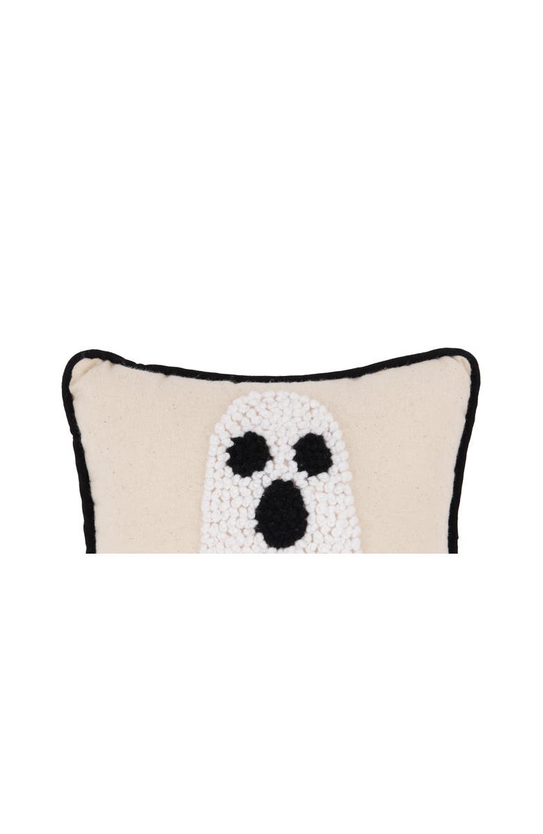 C&F Home Halloween Ghost French Knot Small/Petite Accent Pillow, 8" x 8", Alternate, color, Beige