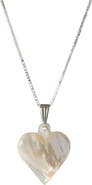 Ten Thousand Villages Mother of Pearl Heart Pendant Necklace