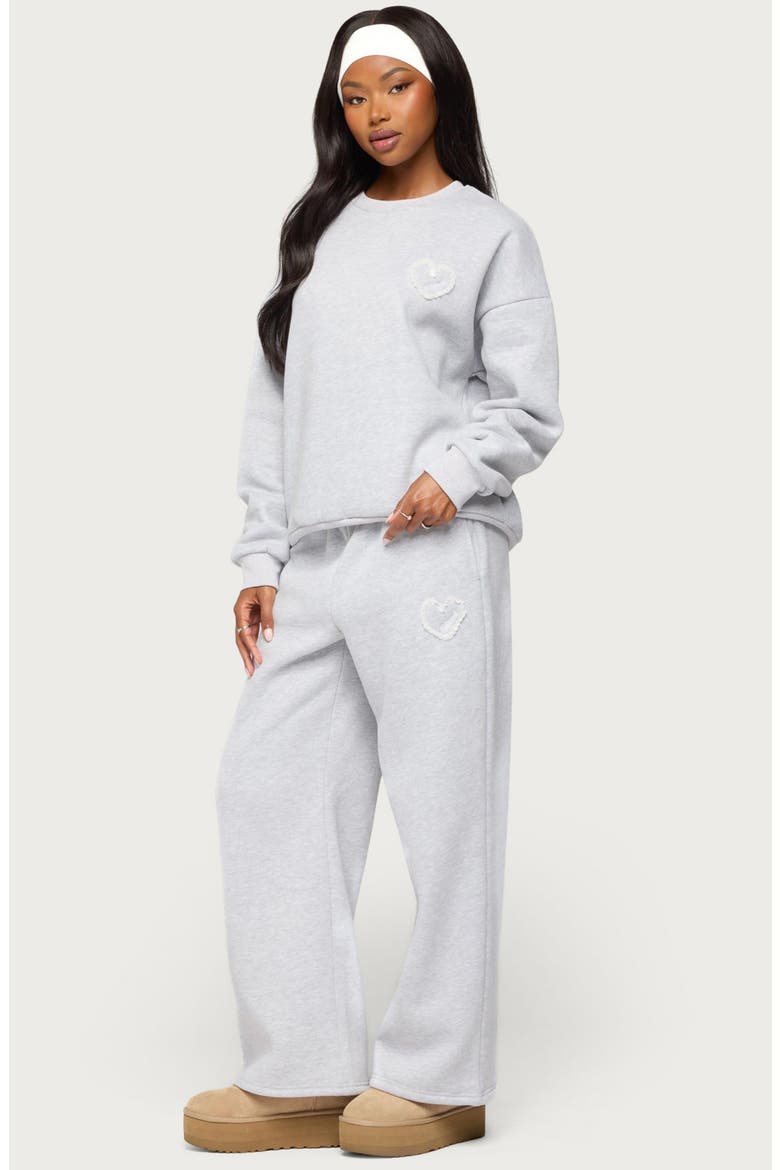 Love Edikted Oversized Sweatshirt, Alternate, color, GRAY-MELANGE