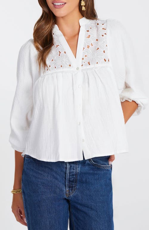 Bishop + Young Flora Texture Blouse In White