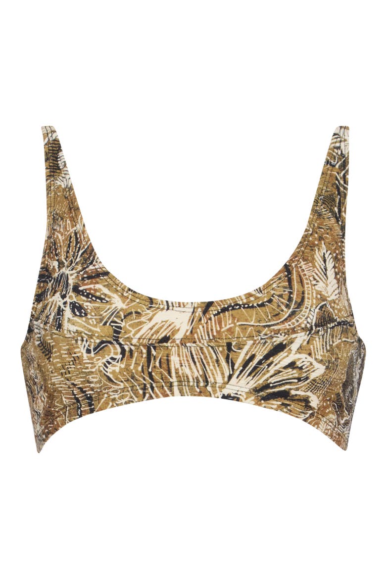Printed Farrah Bralette Bikini Top, Alternate, color, OLIVE