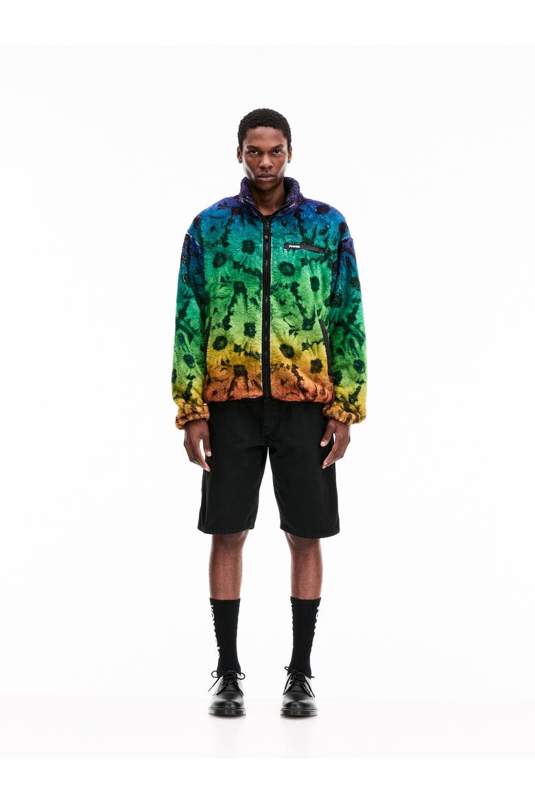 Printed Fleece Jacket, Alternate, color, Multi