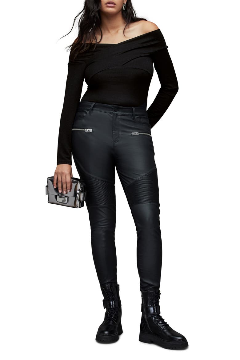 Delta Shimmer off the Shoulder Top, Alternate, color, BLACK